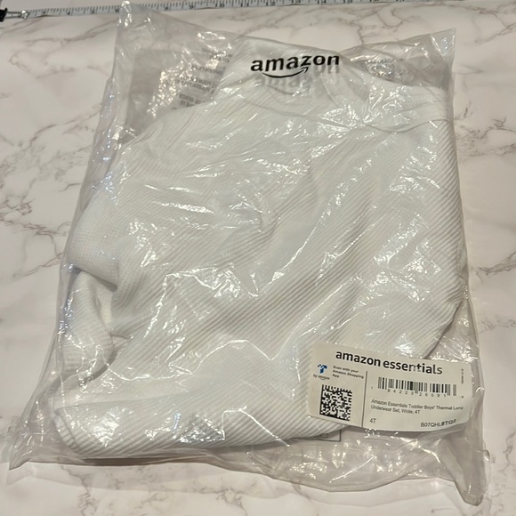 NWT Essentials Toddler Boys Thermal Long Underwear Set | White, 4T - Picture 2 of 2